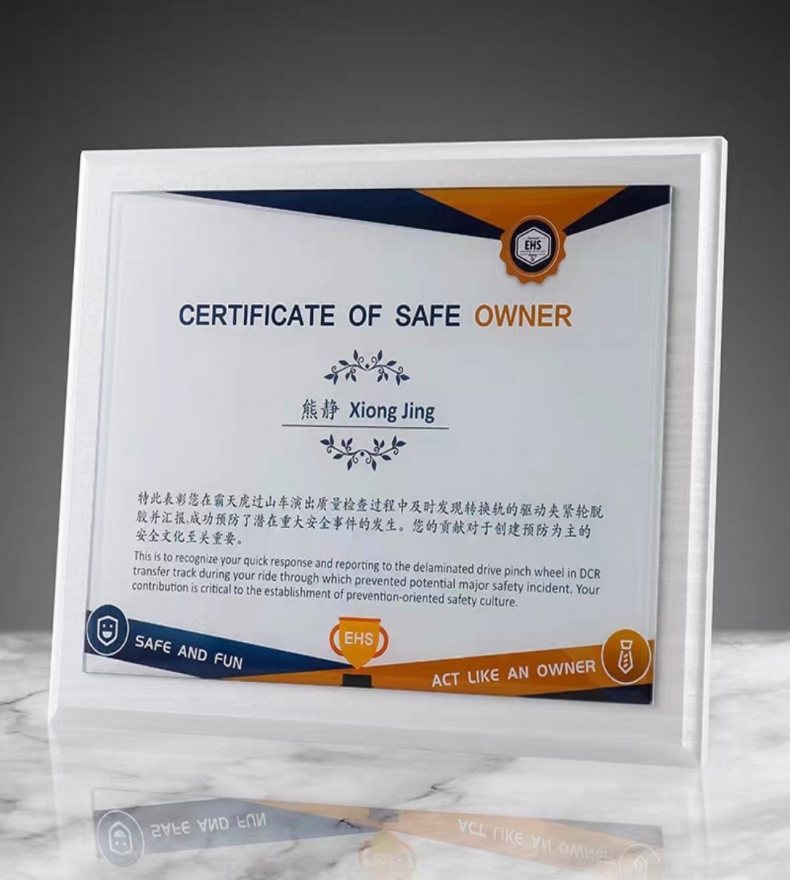 象牙白木质奖牌（水晶款）