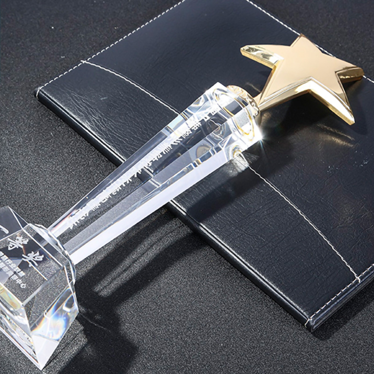 六角柱单星水晶奖杯(图6)