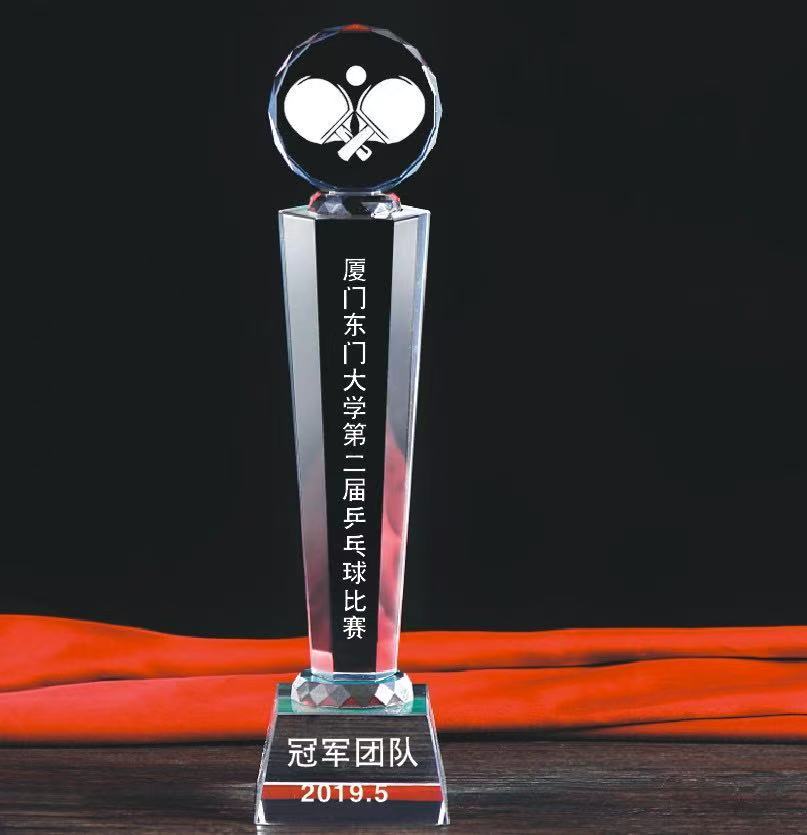 六角柱太阳花水晶奖杯(图1)