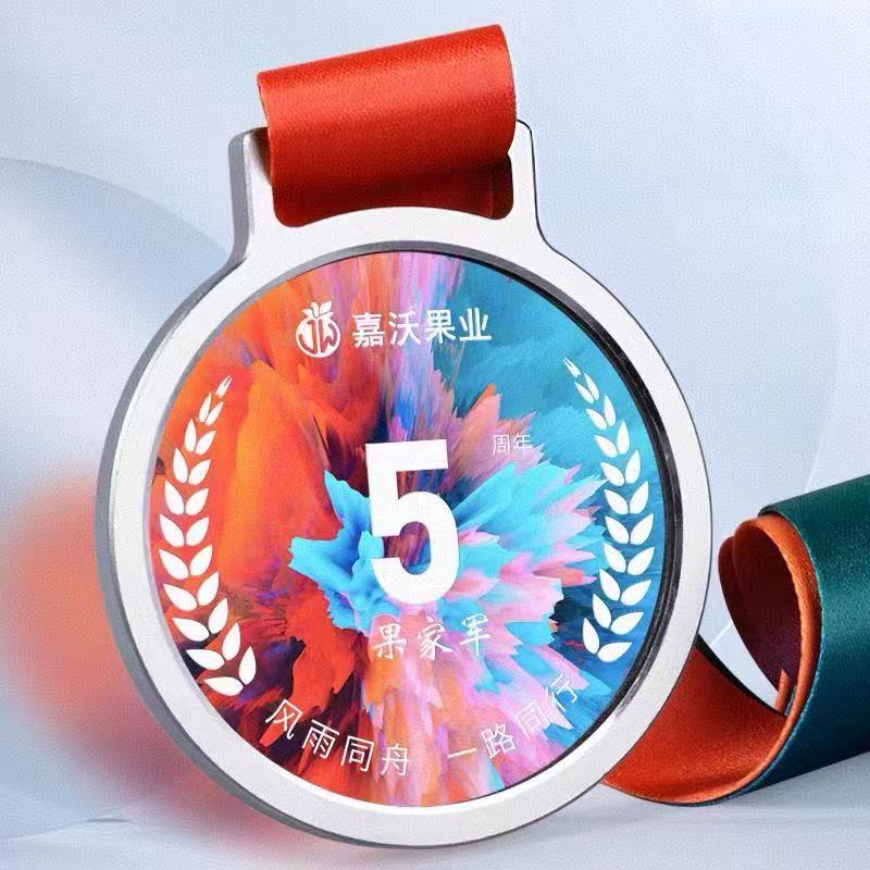 彩虹带水晶圆形奖牌（炫彩款）(图3)