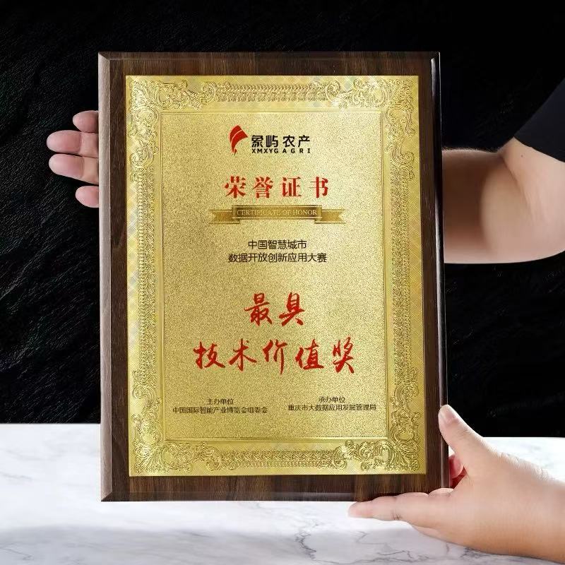 直边胡桃木金箔银箔奖牌（角花款）(图7)