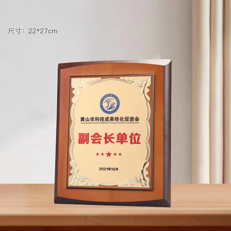 22*27直边圆胡桃木奖牌（压铸铝片款）(图3)